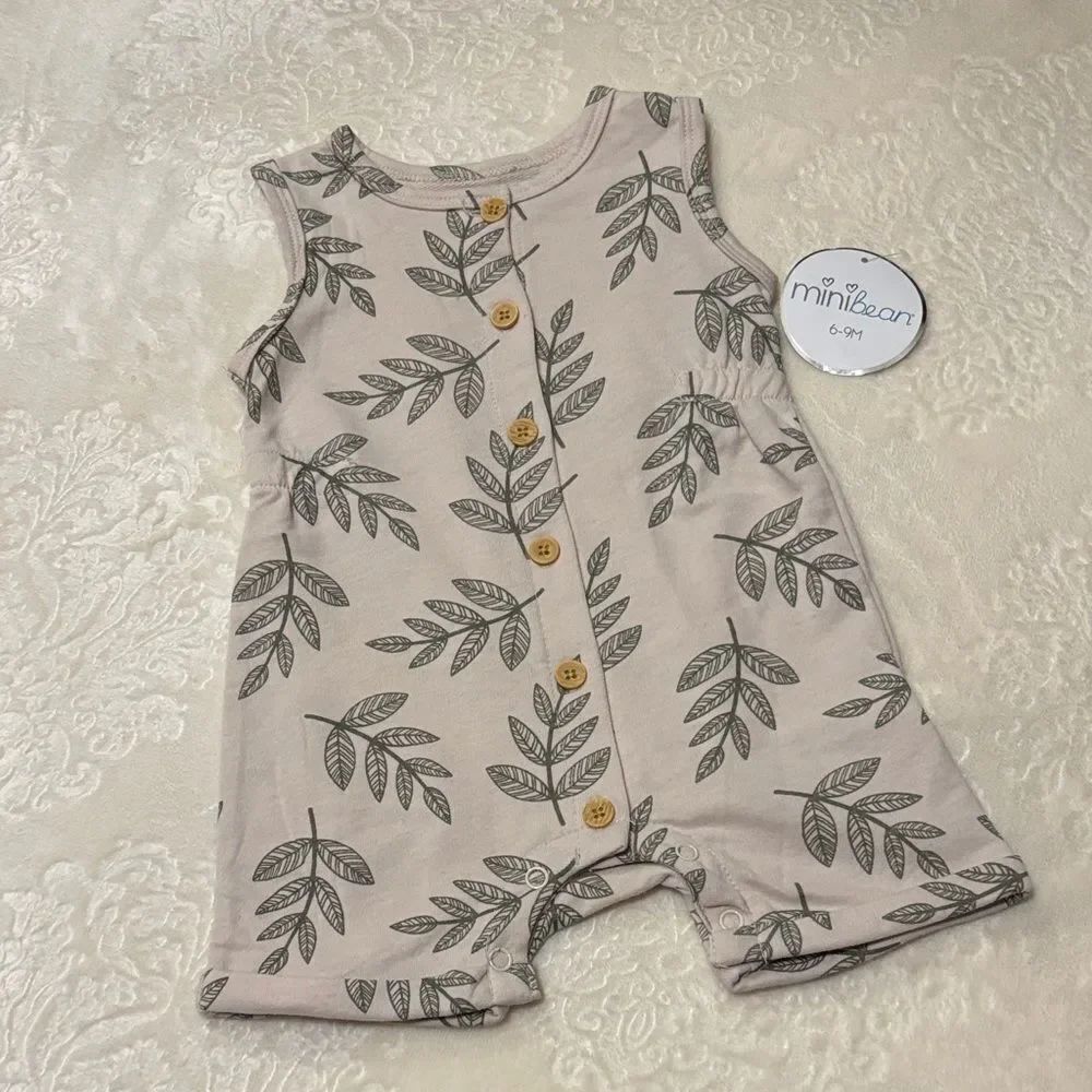Minibean Leaf Print Onesie